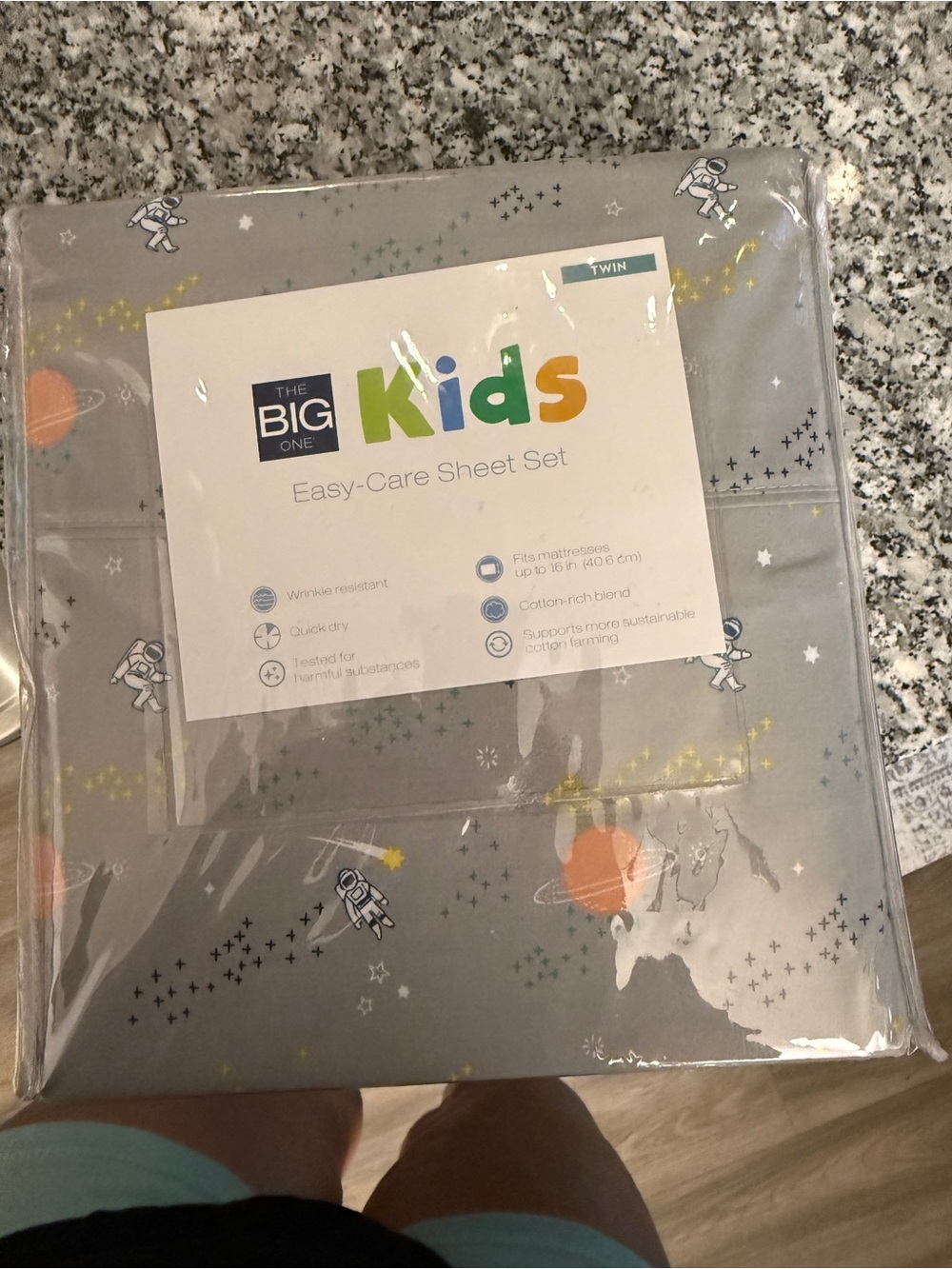 The Big One Kids Gray Space-Themed Twin Sheet Set